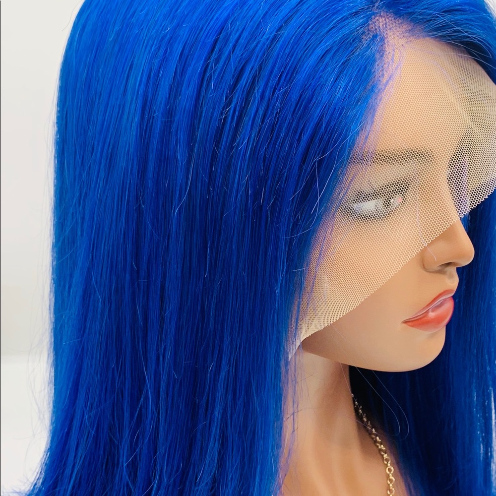 Sapphire Blue Human Hair Coif - Picture 3 of 4